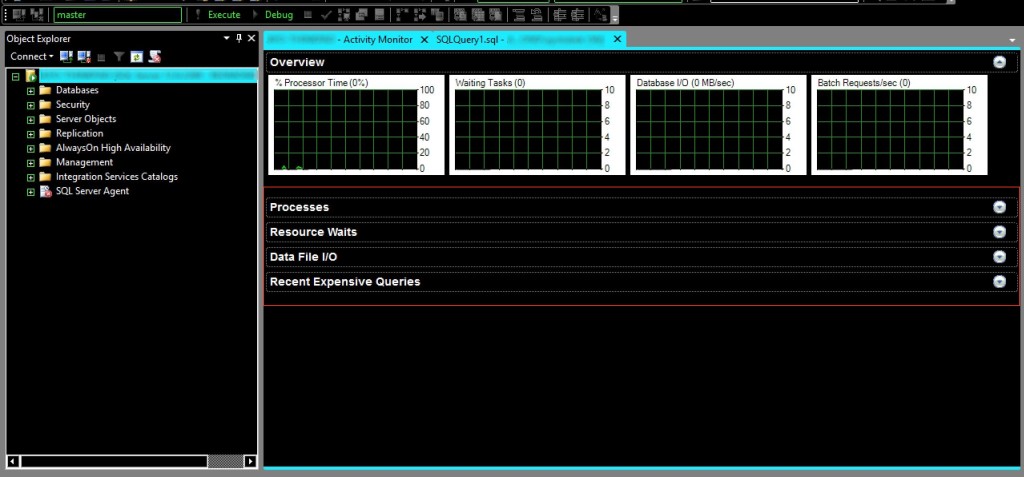 SQL Server Management Studio High Contrast