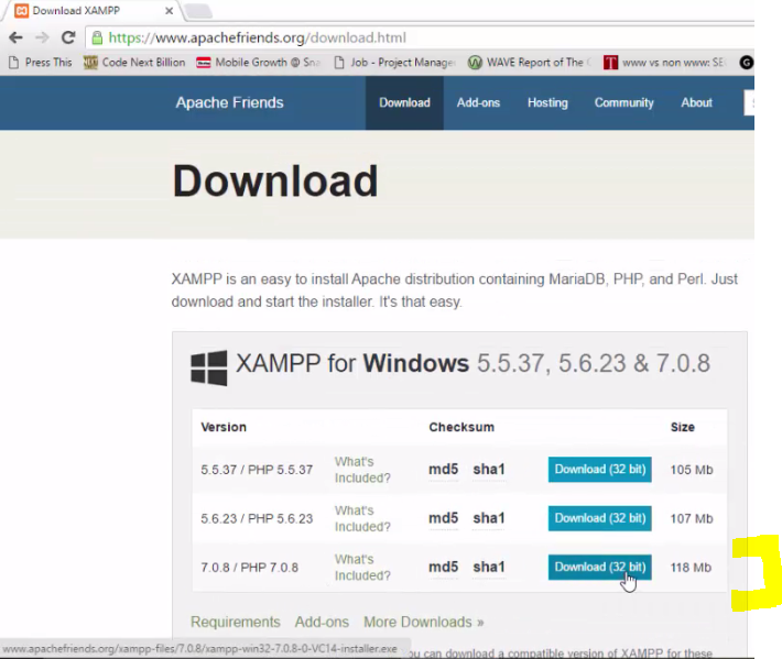 install xampp