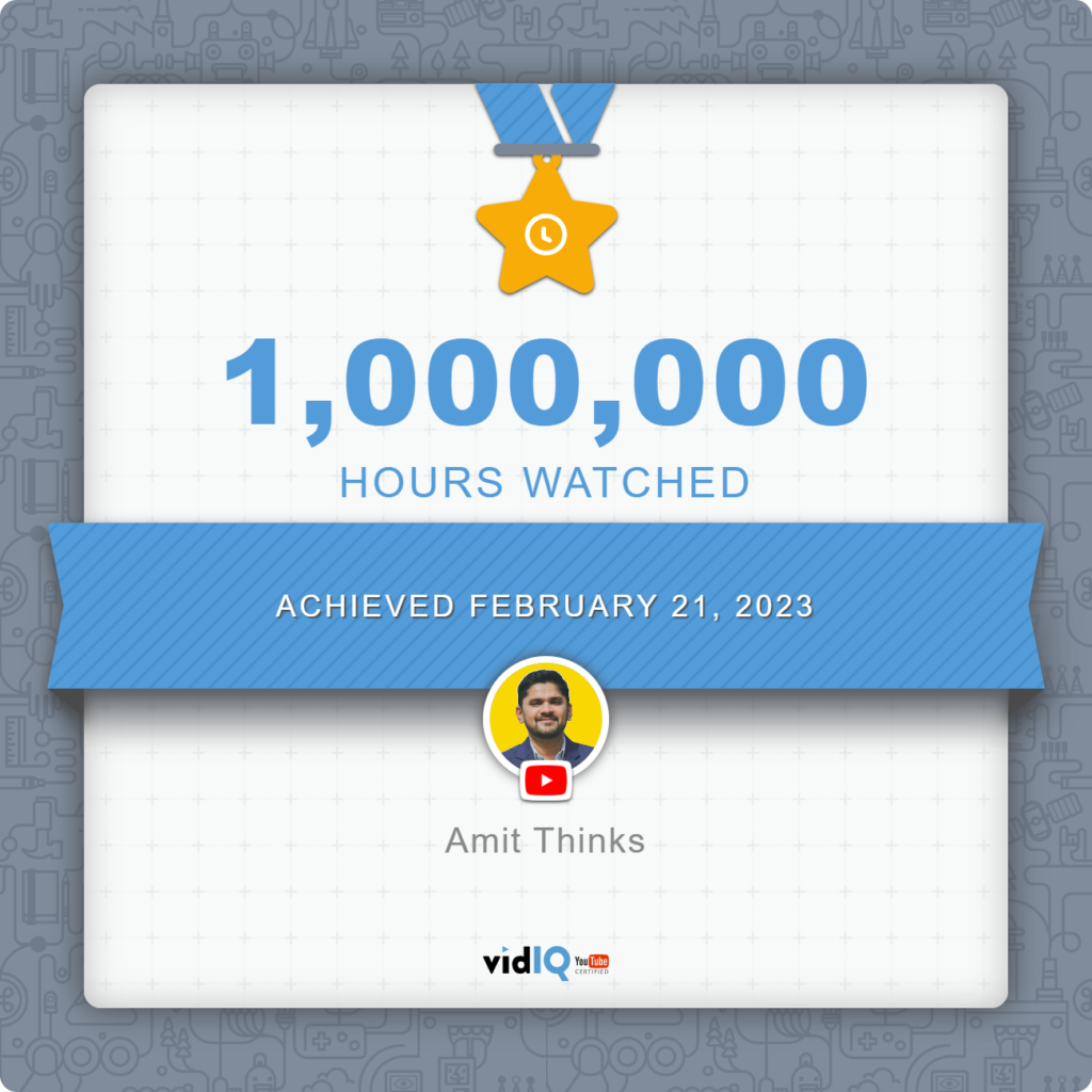 Amit Thinks YouTube Channel Milestone